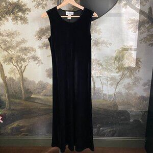 Vintage Black Sleeveless Velvet Dress - Size S - Impressions Of California